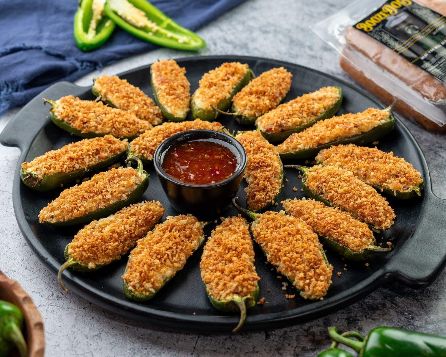Gin Infused Oven Baked Jalapeno Poppers