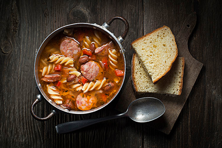 RECIPE-IDEAS-BOURBON-WHISKEY-SPIRIT-INFUSED-BRATWURST-SAUSAGE-PASTA-STEW