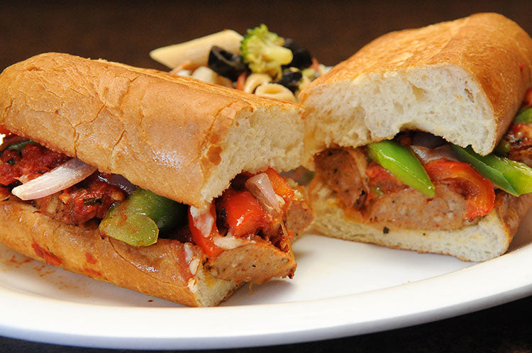 RECIPE-IDEAS-BOURBON-WHISKEY-SPIRIT-INFUSED-BRATWURST-SAUSAGE-PEPPER-SUB-SANDWHICH