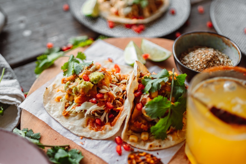 Cranberry Bourbon and Burger Meat Tacos