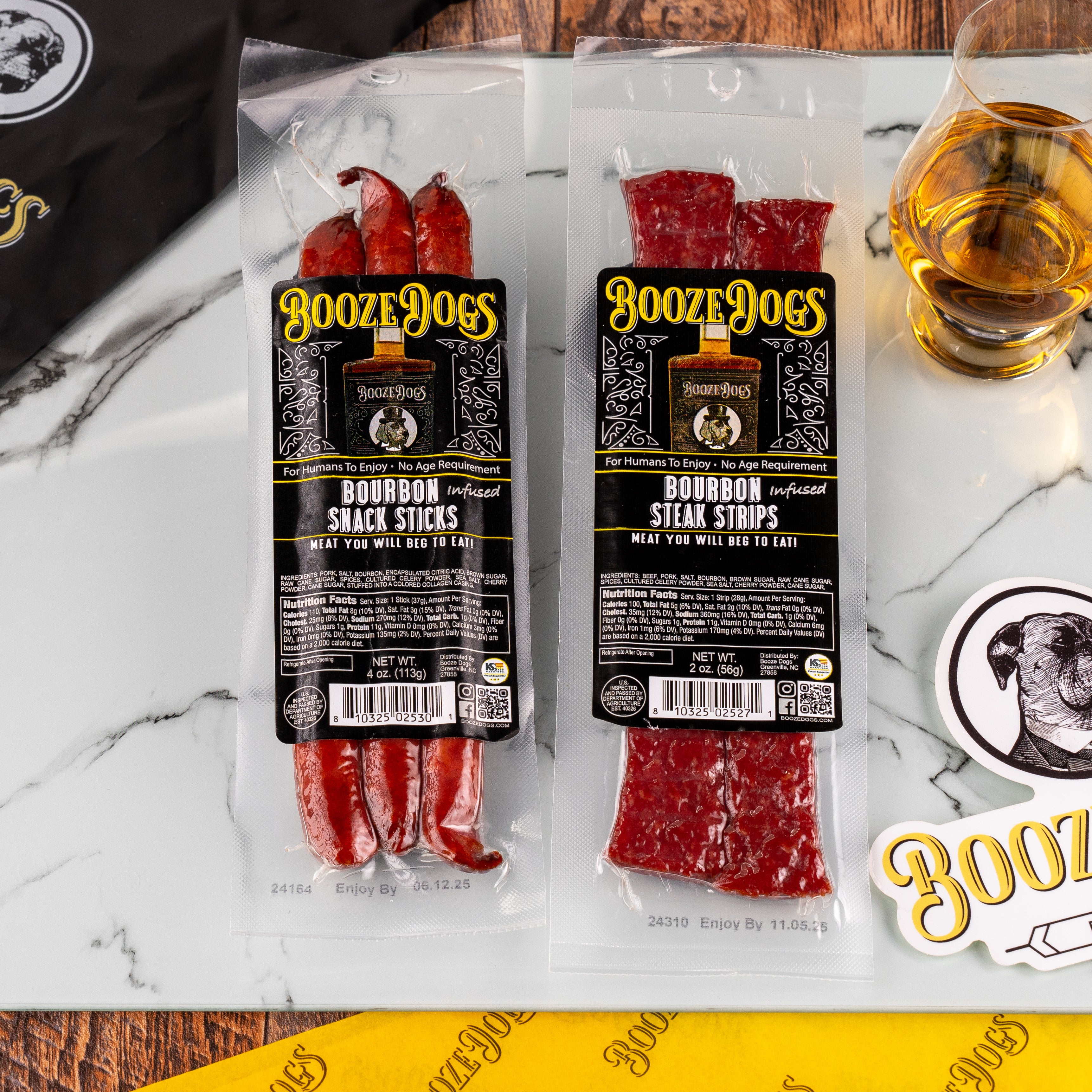 Snack Size: Bourbon Jerky & Snack Stick Duet 2 Packages // 5 Servings