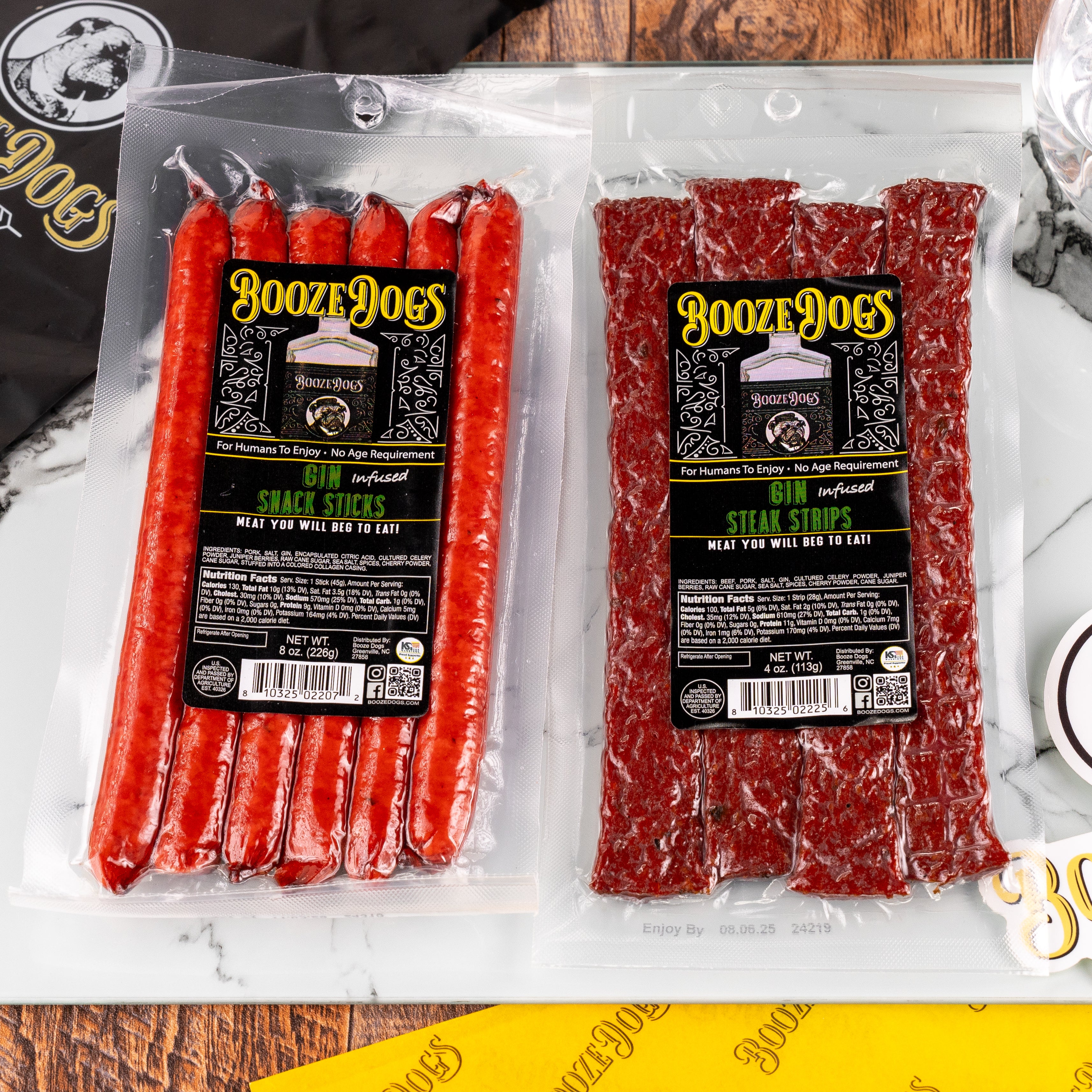 Gin Jerky & Snack Stick Duet 2 Packages // 10 Servings