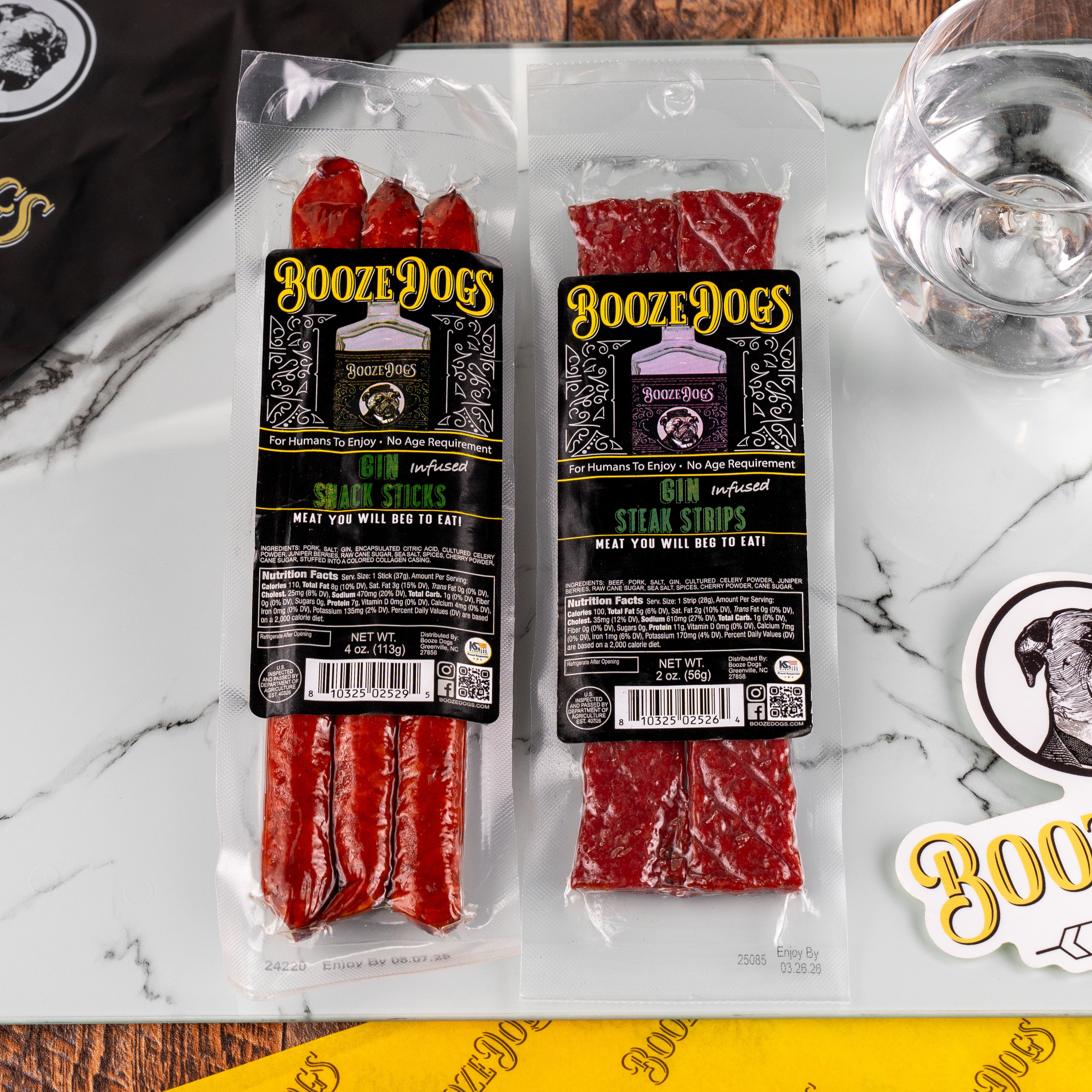 Snack Size: Gin Jerky & Snack Stick Duet 2 Packages // 5 Servings