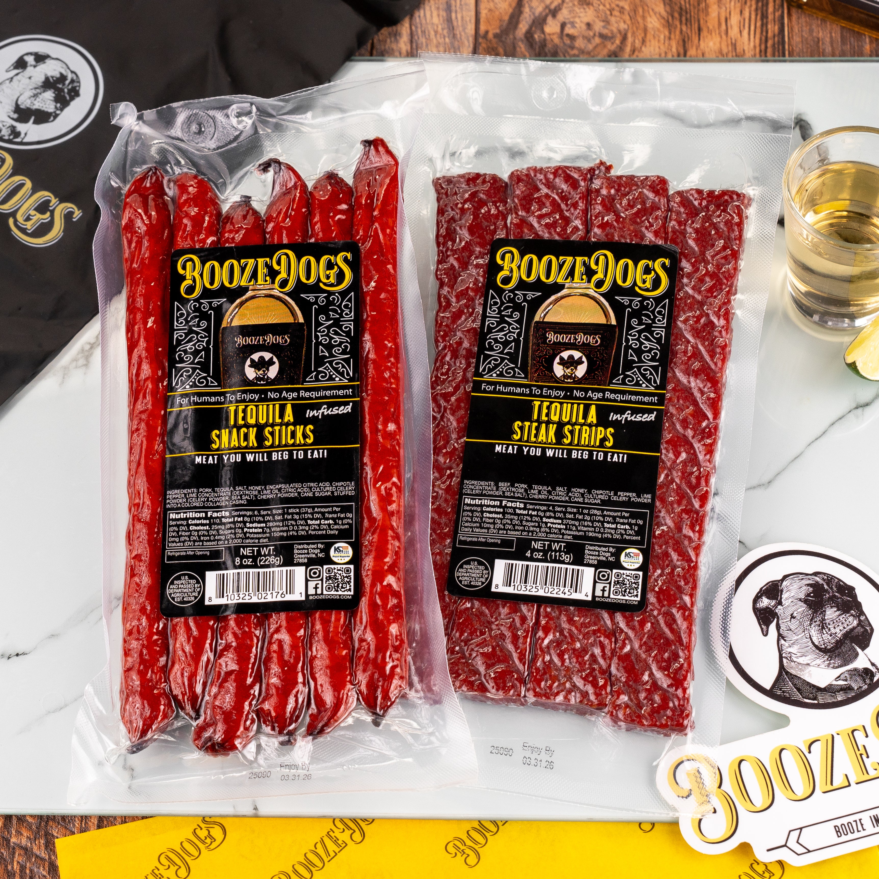 Tequila Jerky & Snack Stick Duet 2 Packages // 10 Servings