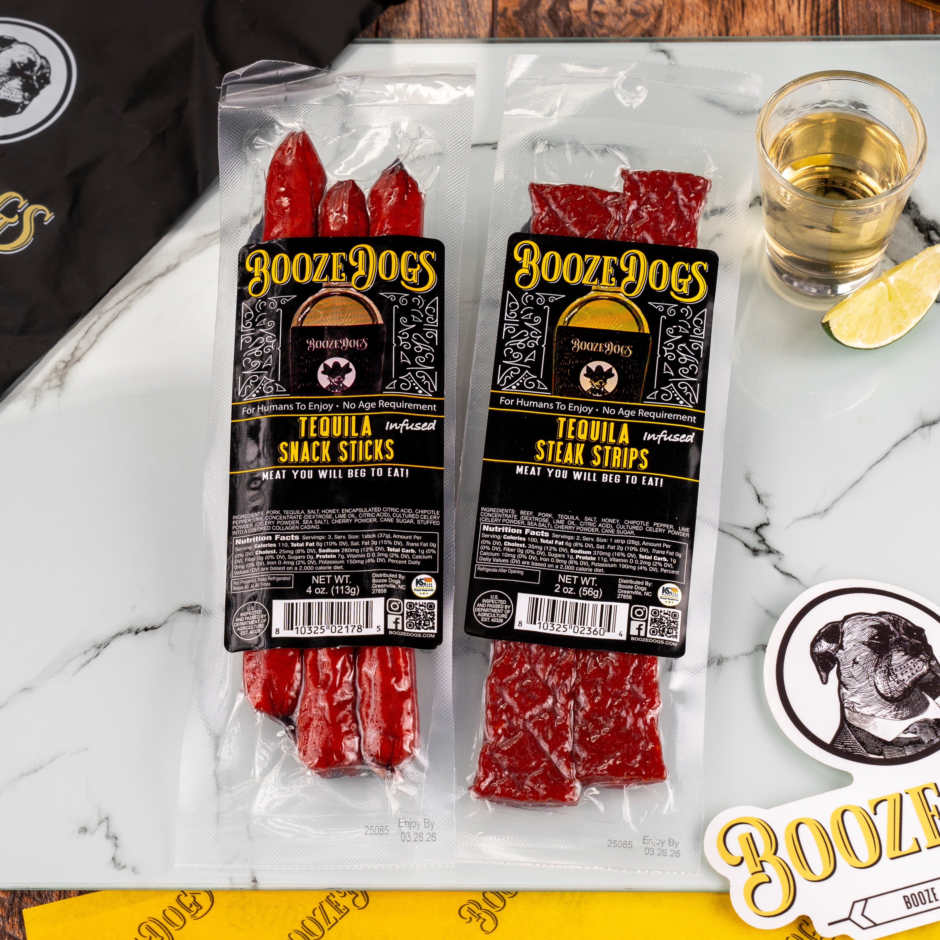 Snack Size: Tequila Jerky & Snack Stick Duet 2 Packages // 5 Servings