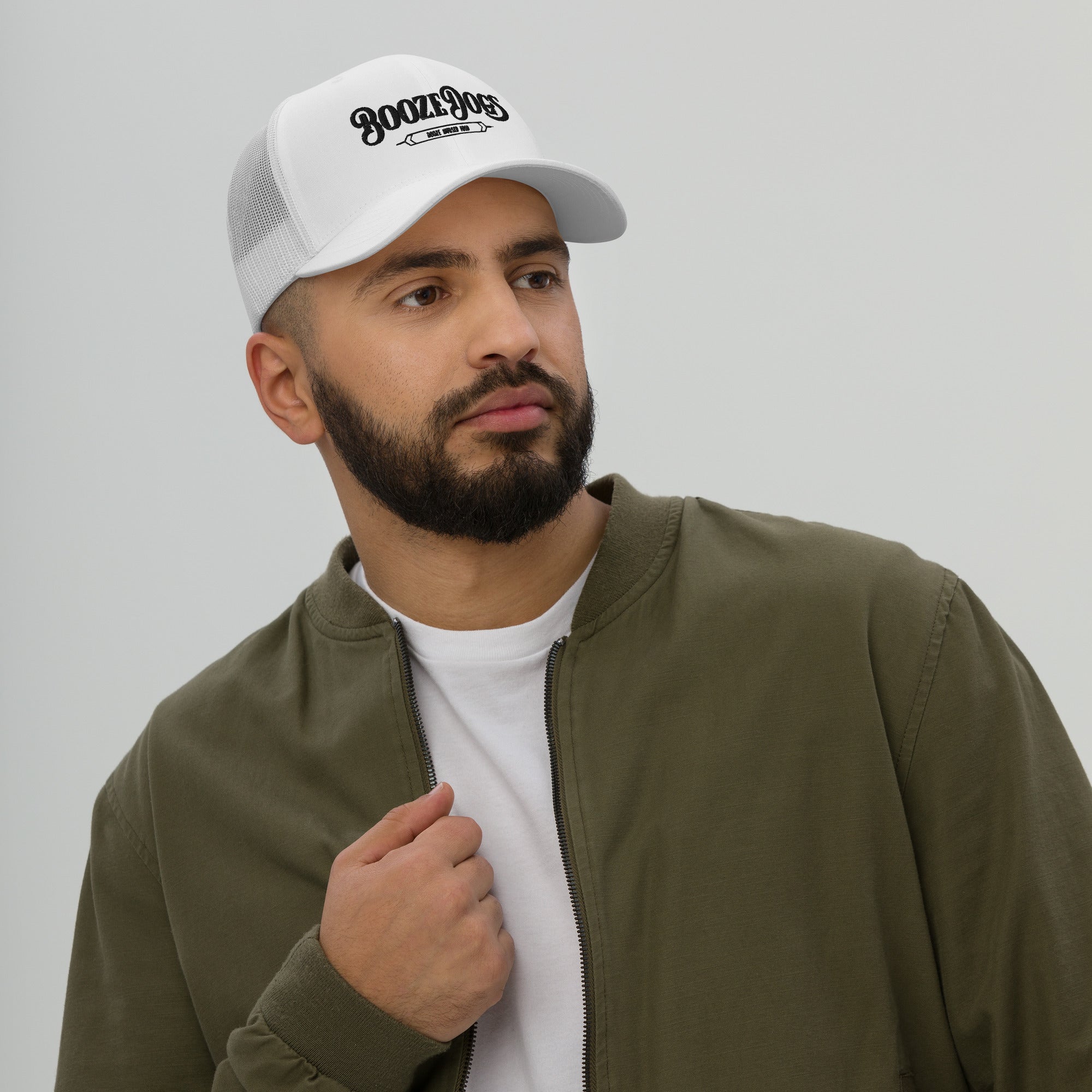 White Booze Dogs Trucker Cap