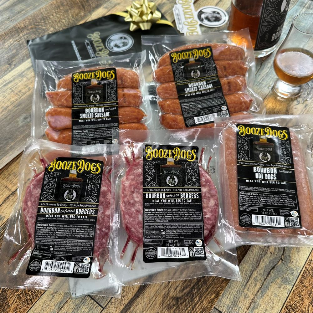 5 LB. VARIETY PACK OF BOURBON SAUSAGE, BURGER, HOT DOGS