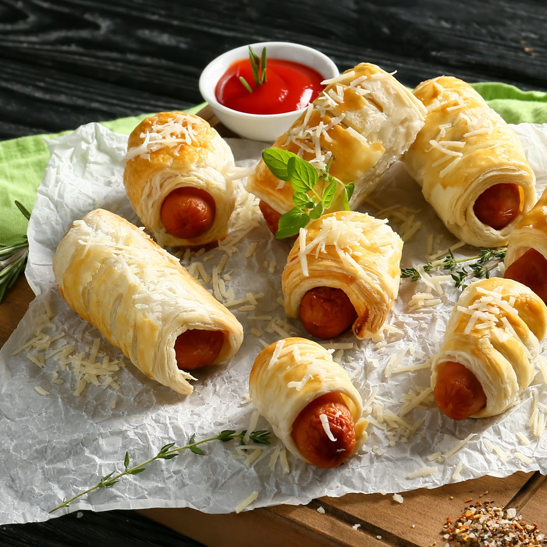 GIN INFUSED HOT DOGS MADE INTO GIN INFUSED PIGS IN A BLANKET
