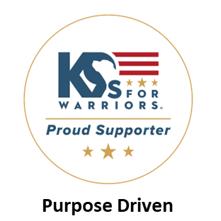 Proud supporter of k9 warriors - purpose driven