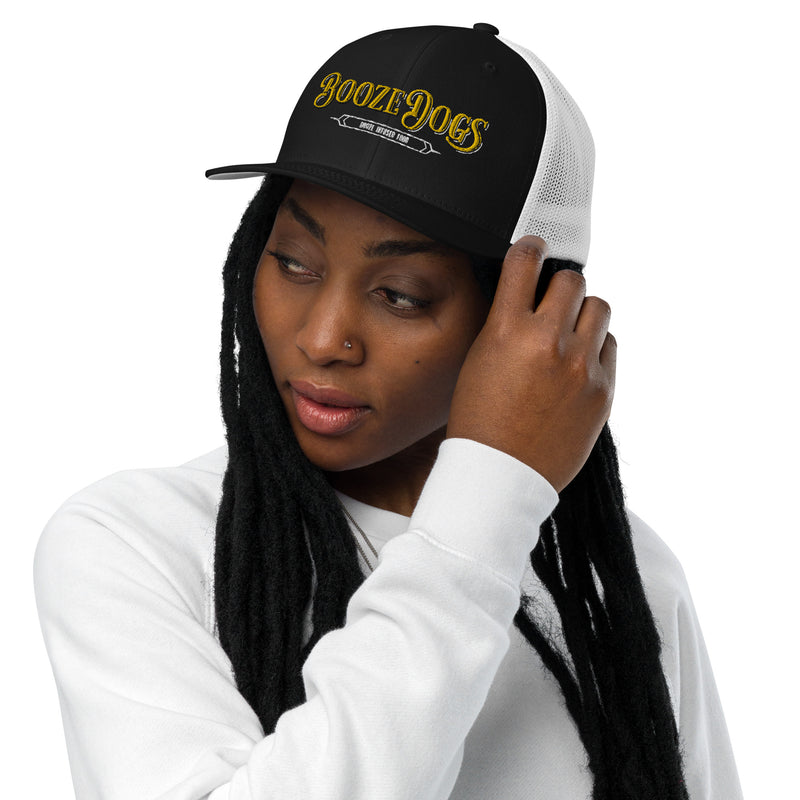 Black & White Closed-Back Trucker Cap